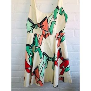 Judith March Bow Print A Line Dress Size S